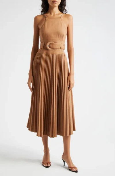 Cinq À Sept Cinq A Sept Kami Pleated Dress In Cocoa