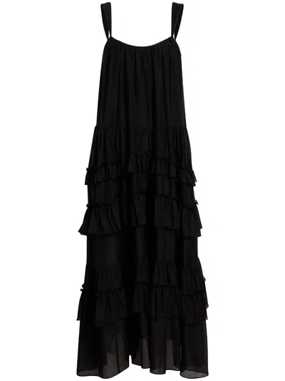 Cinq À Sept Kandra Tiered Cotton Dress In Black