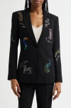 Cinq À Sept Cinq A Sept Karlie Jungle Studded Blazer In Black Multi