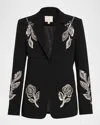 Cinq À Sept Karlie Beaded Paisley Blazer In Black
