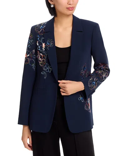 Cinq À Sept Cinq A Sept Karlie Blooming Linework Blazer In Blue
