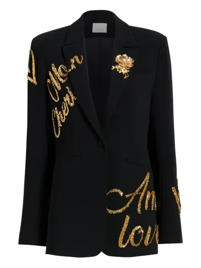 Cinq À Sept Karlie Loveletter Blazer In Black