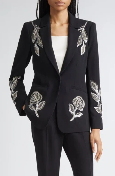CINQ À SEPT CINQ À SEPT KARLIE METALLIC PAISLEY DETAIL BLAZER