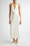 Cinq À Sept Kathleen Halter Midi Dress In Ivory