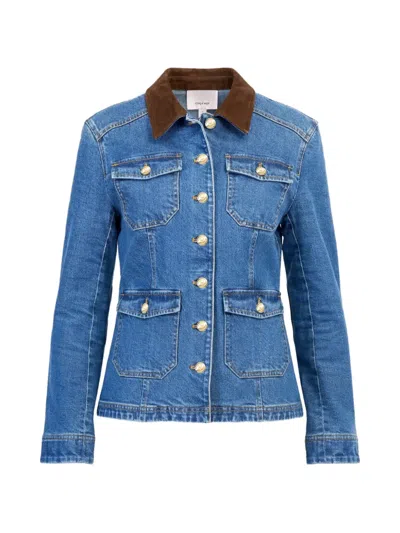 Cinq À Sept Katniss Contrast-collar Jacket In Blue