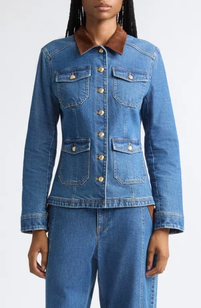 Cinq À Sept Katniss Denim Jacket In Multi