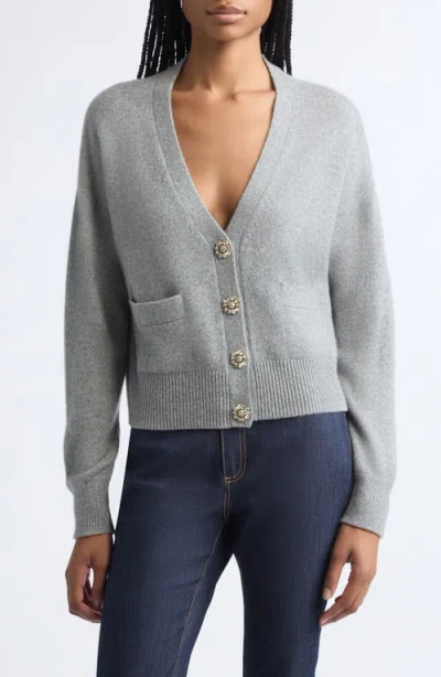 Cinq À Sept Cinq A Sept Cashmere V Neck Cardigan In Gray