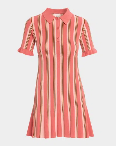 Cinq À Sept Keaton Striped Knit Mini Dress In Pink