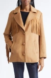 Cinq À Sept Cinq A Sept Keeley Fringe Trim Coat In Brown