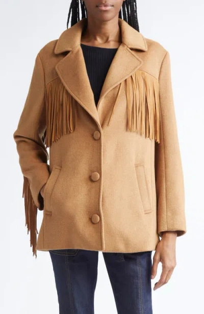 CINQ À SEPT CINQ À SEPT KEELEY FRINGE TRIM COAT