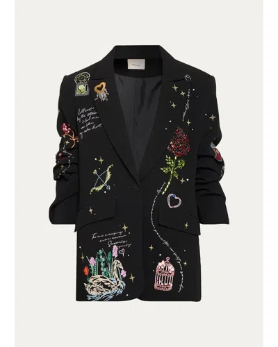 CINQ À SEPT KELSA STARRY SCRIBBLES BLAZER