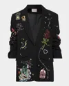 Cinq À Sept Cinq A Sept Starry Scribbles Kelsa Blazer In Black Multi