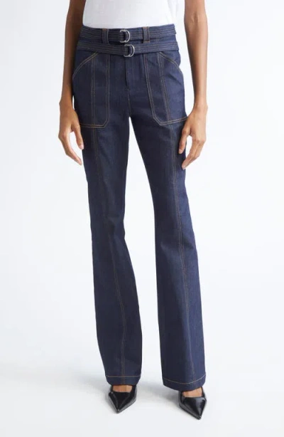 Cinq À Sept Kenji Topstitch Detail Bootcut Jeans In Blue
