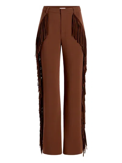 Cinq À Sept Keo Fringed Trousers In Brown