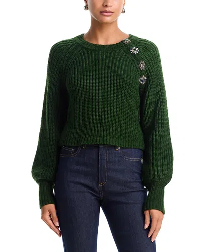 Cinq À Sept Cinq A Sept Keren Baroque Embellished Sweater In Green