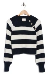 Cinq À Sept Keren Button Shoulder Sweater In Multi