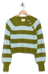 Cinq À Sept Keren Button Shoulder Sweater In Multi