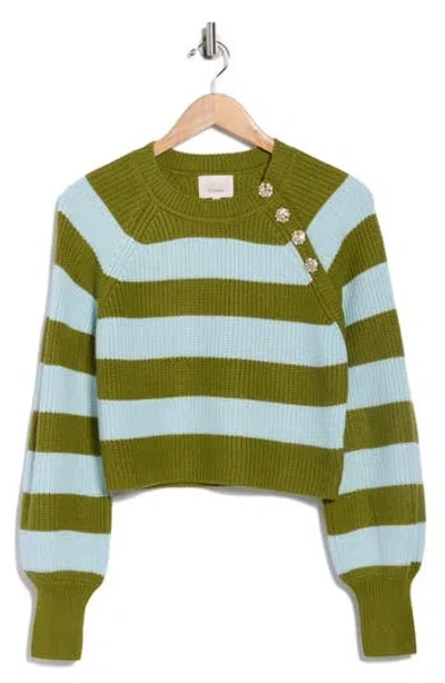 Cinq À Sept Keren Button Shoulder Sweater In Multi