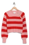Cinq À Sept Keren Button Shoulder Sweater In Multi