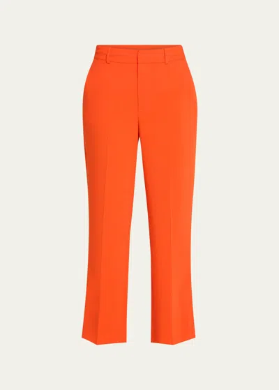 Cinq À Sept Kerry Cropped Crepe Pants In Deep Tangelo