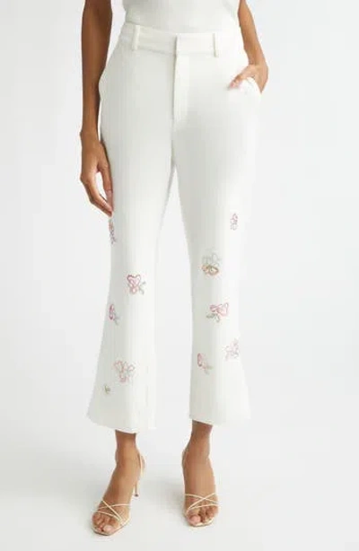 Cinq À Sept Kerry Crystal Studded Crop Pants In White
