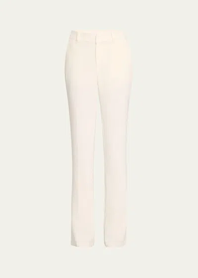 Cinq À Sept Kerry Slim Straight-leg Crepe Pants In Ivory