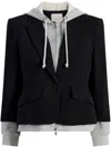 Cinq À Sept Cinq A Sept Khloe Layered Look Hooded Blazer In Black