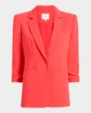 Cinq À Sept Cinq A Sept Khloe Ruched-cuff Blazer In Cherry Lemon