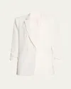 Cinq À Sept Khloe Crepe 3/4-sleeve Blazer In Ivory