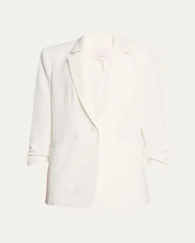 Cinq À Sept Khloe Crepe 3/4-sleeve Blazer In Ivory