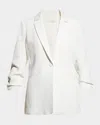 Cinq À Sept Khloe Crepe 3/4-sleeve Blazer In White