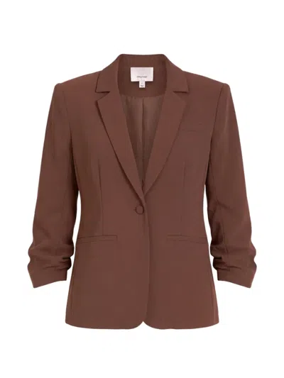 Cinq À Sept Khloe Crepe-texture Blazer In Brown