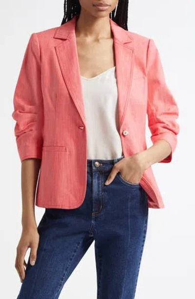 Cinq À Sept Khloe Denim Blazer In Orange