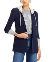 Cinq À Sept Hooded Khloe Blazer Jacket In Navy In Navy/heather Grey