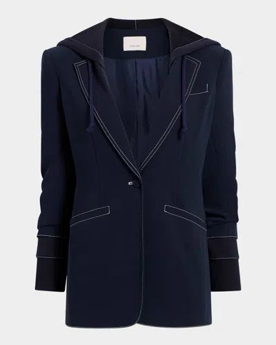 CINQ À SEPT KHLOE HOODED TOPSTITCH BLAZER