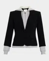 Cinq À Sept Zip Up Le Petit Khloe Blazer Black/heather Grey