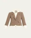 Cinq À Sept Khloe Le Petit Zip-front Blazer In Brown