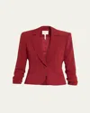 Cinq À Sept Khloe Petite Cropped 3/4-sleeve Blazer In Red
