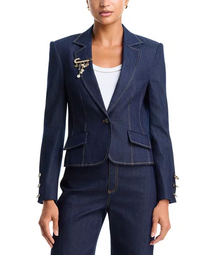 Cinq À Sept Cinq A Sept Khloe Rhinestone Pin Blazer In Blue