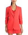 Cinq À Sept Cinq A Sept Khloe Ruched-cuff Blazer In Cherry Lemon