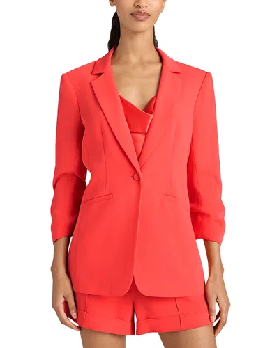 Cinq À Sept Cinq A Sept Khloe Ruched-cuff Blazer In Cherry Lemon