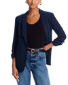 Cinq À Sept Cinq A Sept Khloe Ruched-cuff Blazer In Blue