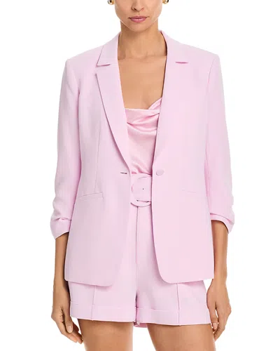 Cinq À Sept Cinq A Sept Khloe Ruched-cuff Blazer In Pink