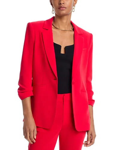Cinq À Sept Cinq A Sept Khloe Ruched-cuff Blazer In Red