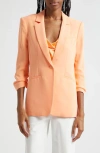 Cinq À Sept Khloe Crepe 3/4-sleeve Blazer In Marmalade