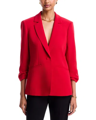 Cinq À Sept Cinq A Sept Khloe Ruched-cuff Blazer In Red