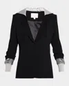 Cinq À Sept Louisa Single-breasted Blazer In Blacksilver
