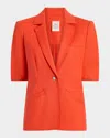 Cinq À Sept Khloe Short-sleeve Blazer In Orange