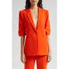 Cinq À Sept Khloe Short-sleeve Blazer In Deep Tangelo