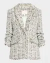 Cinq À Sept Khloe Single-breasted Boucle Blazer In Patina Multi